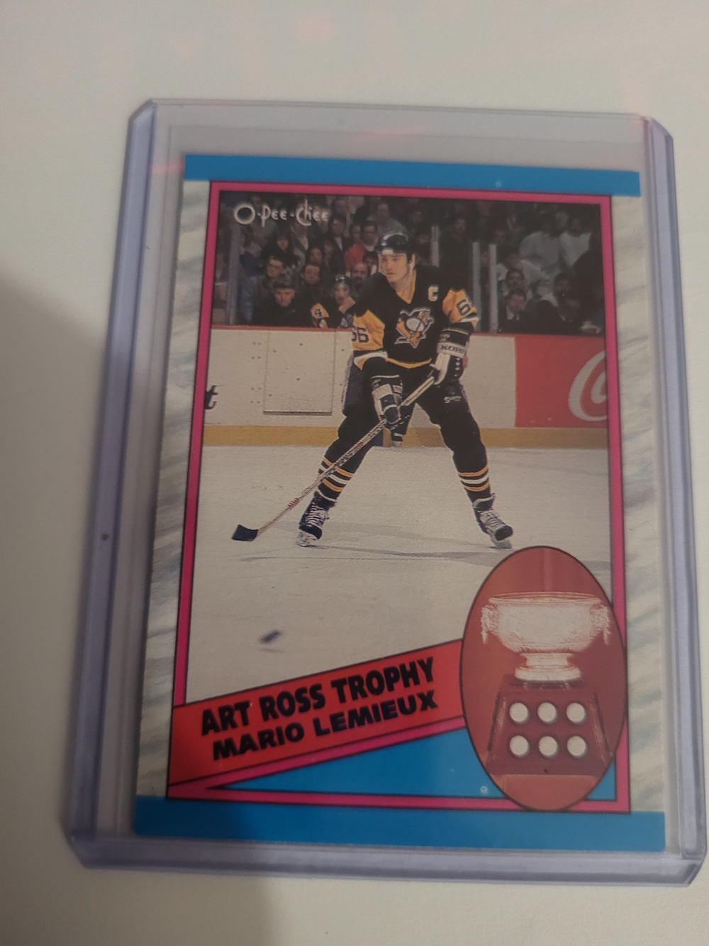 NHL O-Pee-Chee Mario Lemieux Hockey Card - Black, Yellow, Pink, Blue